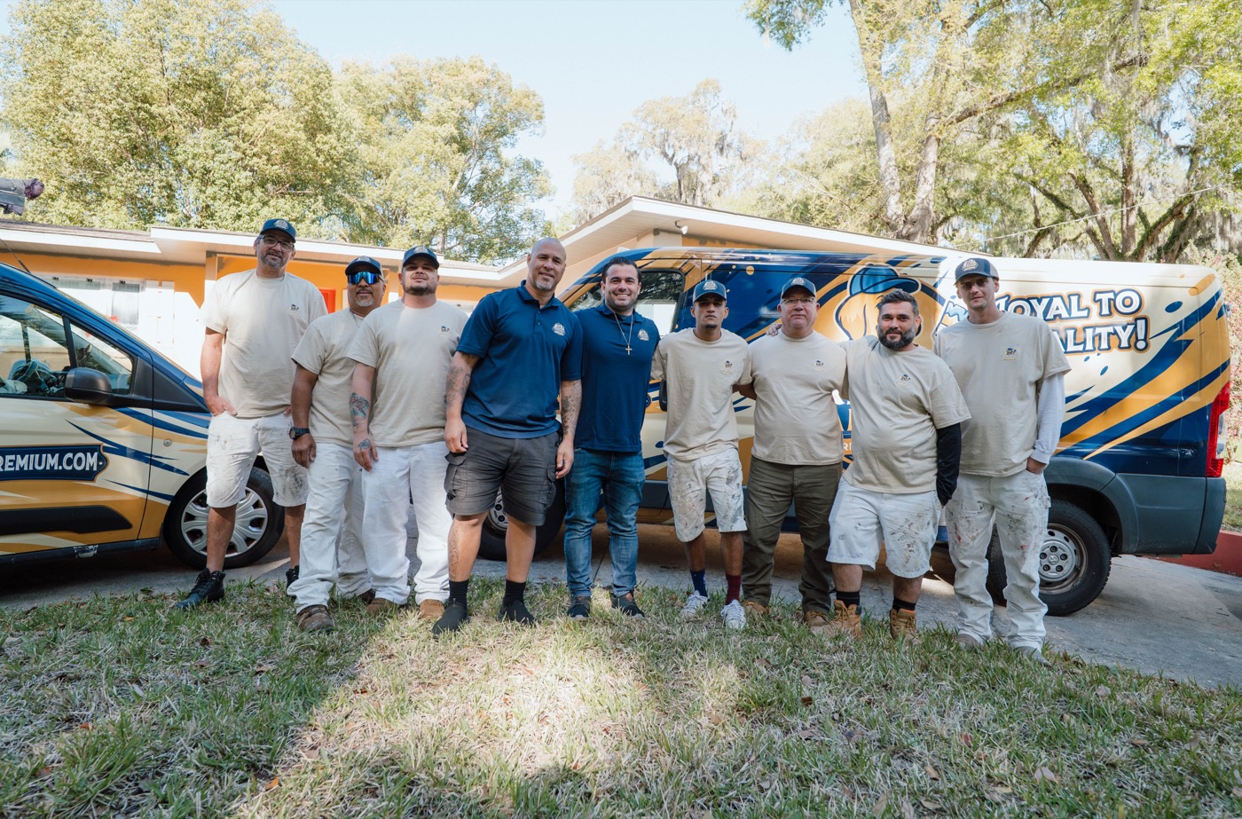 DripJobs founder Tanner Mullen with his Premium Painting crew